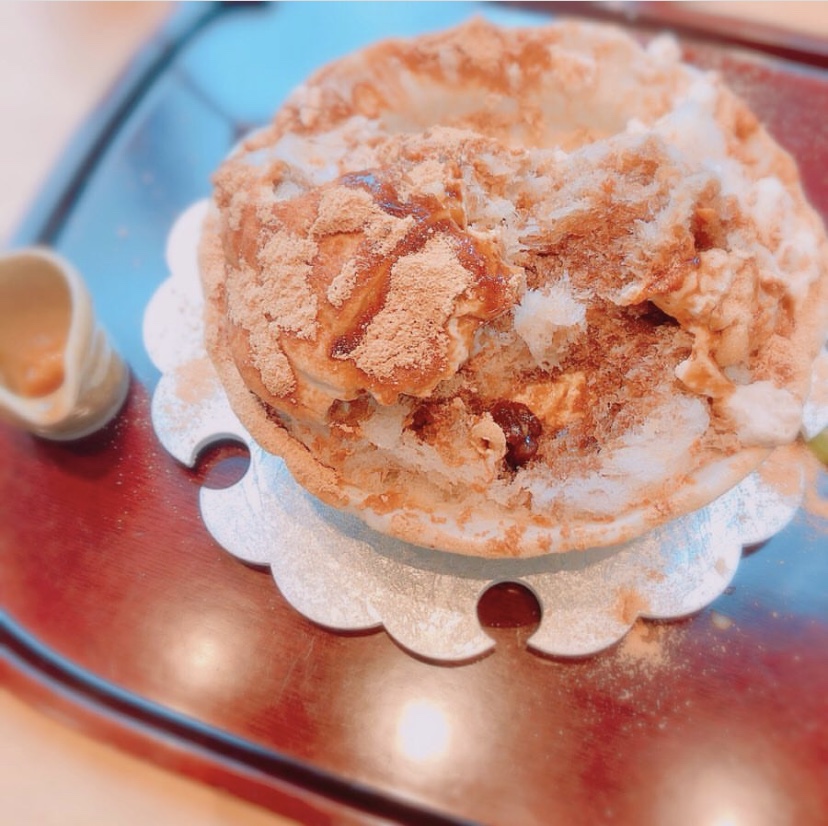 東京都内の人気かき氷「厨菓子 くろぎ」の黒蜜きな粉かき氷の食レポ画像