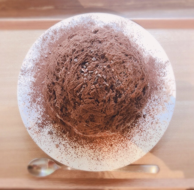 東京の人気かき氷店「シェアンディラボ」のココアミルクの実物画像